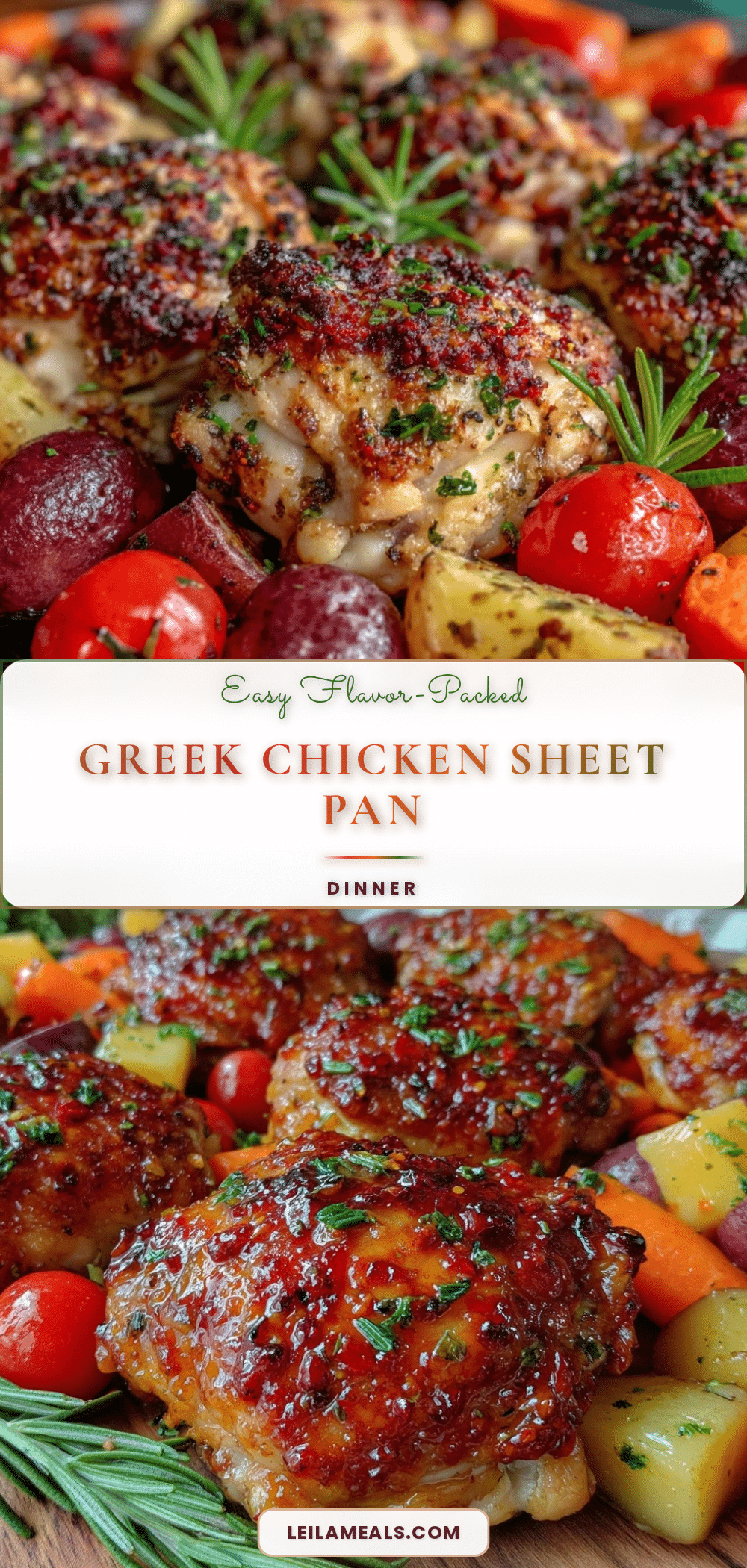 Greek chicken sheet pan dinner recipe