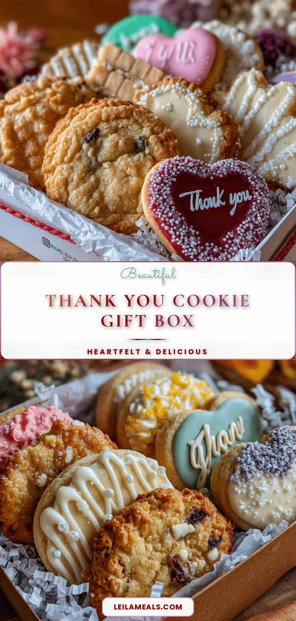 thank you cookie gift box arrangement recipe