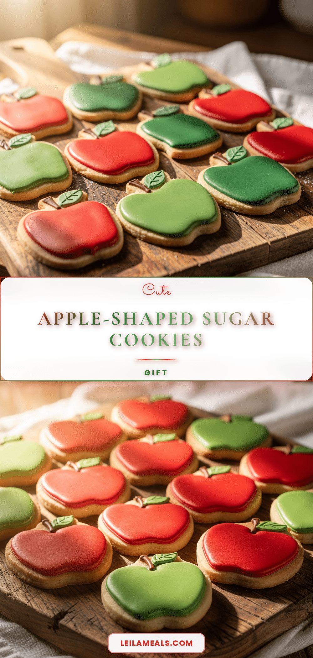 apple-shaped sugar cookies recipe