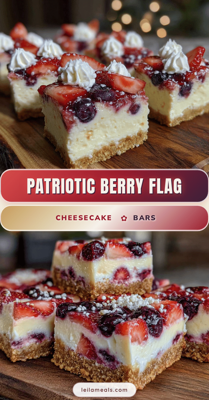 berry flag cheesecake bars recipe