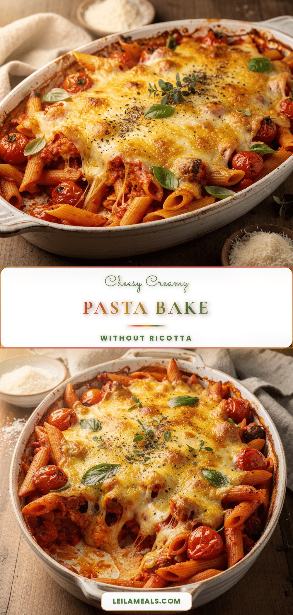 cheesy creamy pasta bake without ricotta recipe