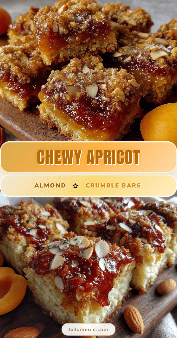 chewy apricot almond crumble bars recipe