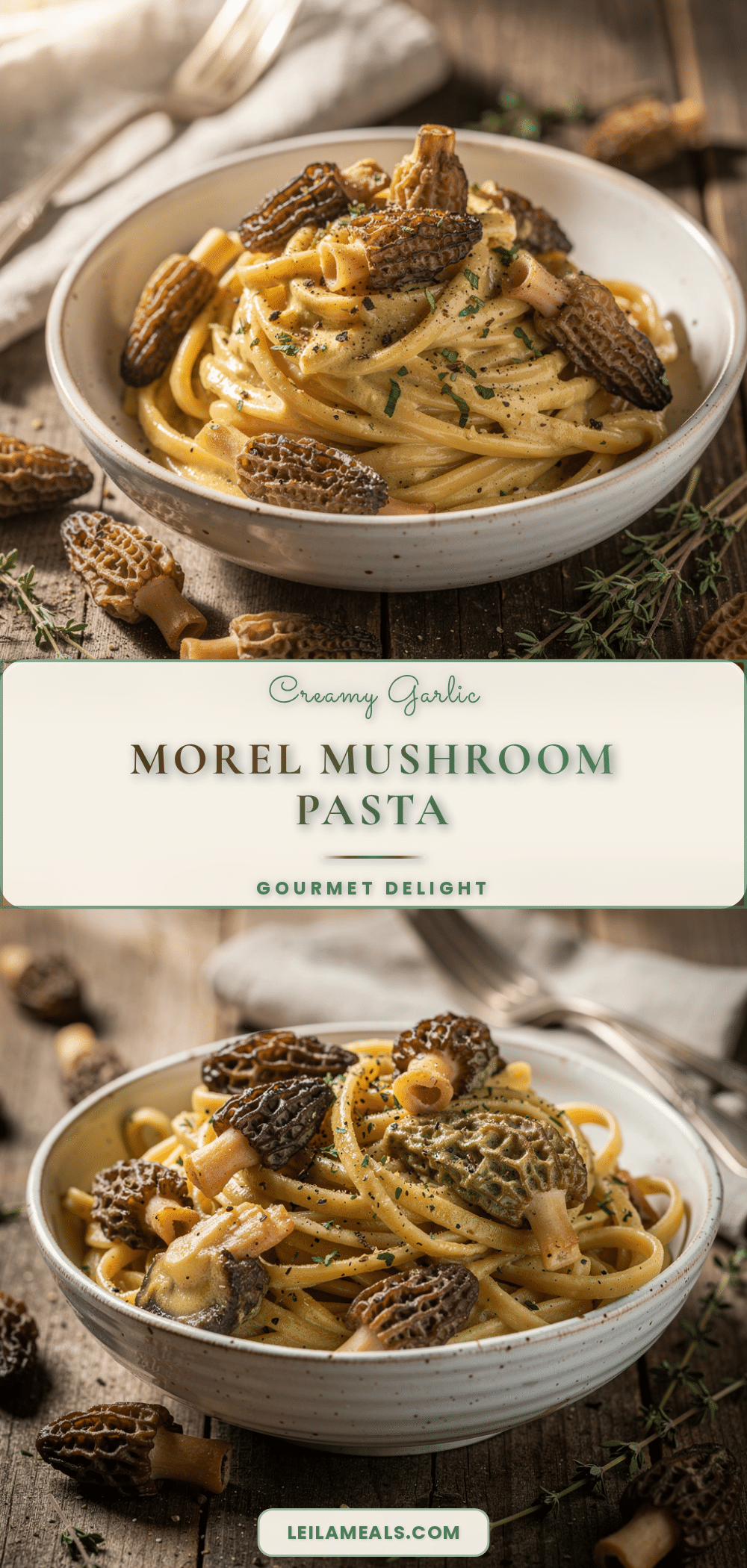 creamy garlic morel mushroom pasta recipe