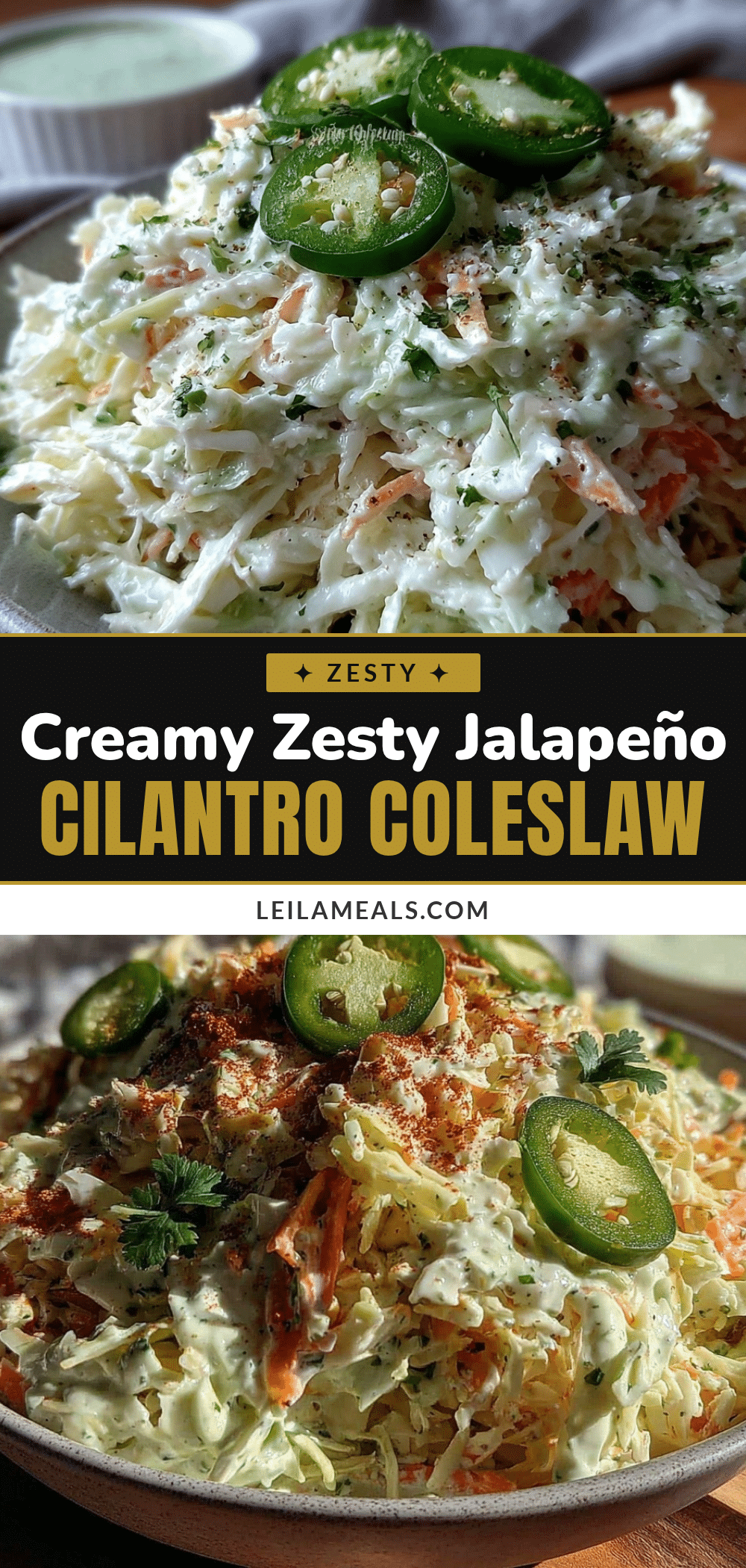creamy jalapeño cilantro coleslaw recipe