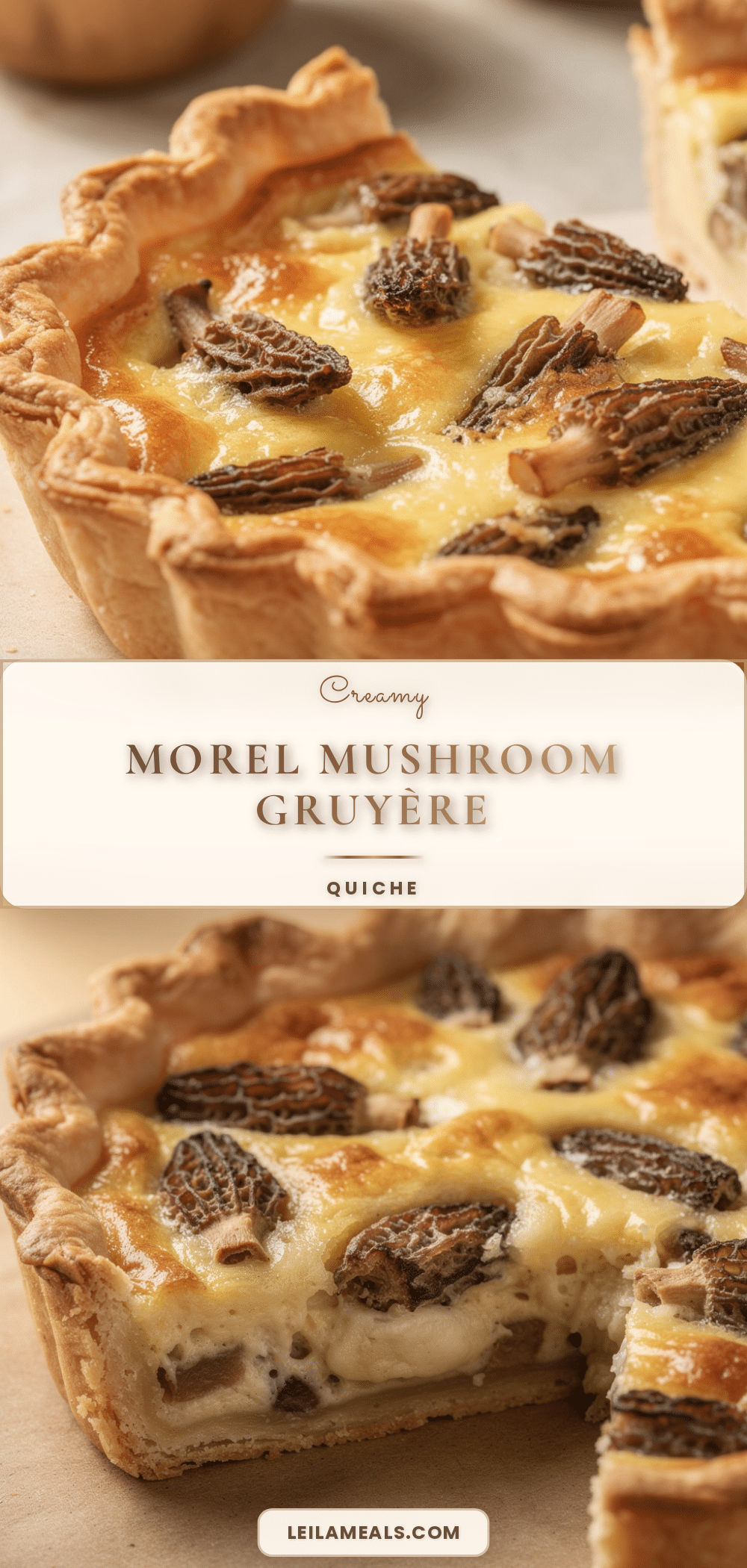 creamy morel mushroom and gruyère quiche recipe