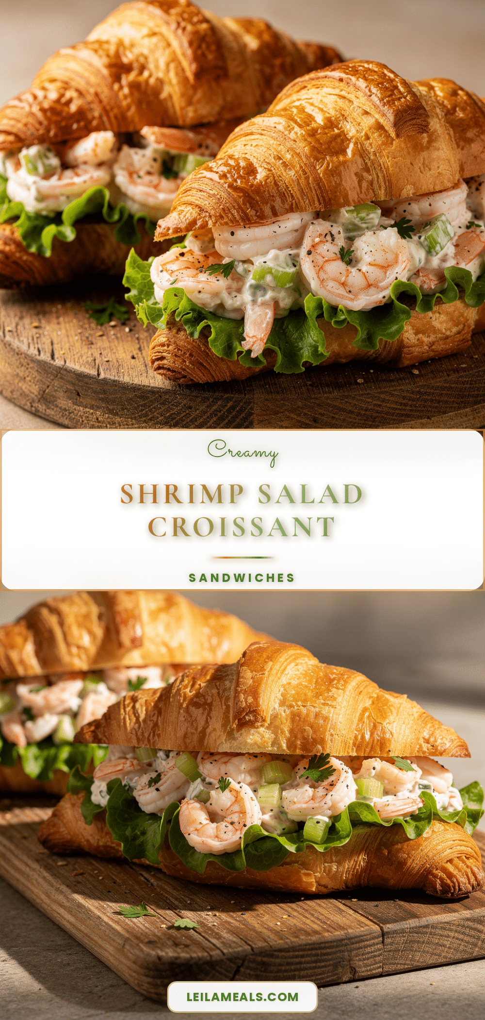 creamy shrimp salad croissant sandwiches recipe