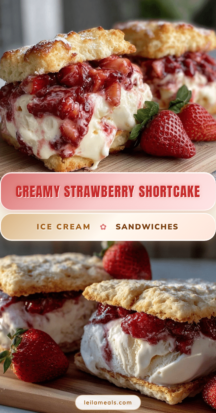 creamy strawberry shortcake ice cream sandwiches recipe