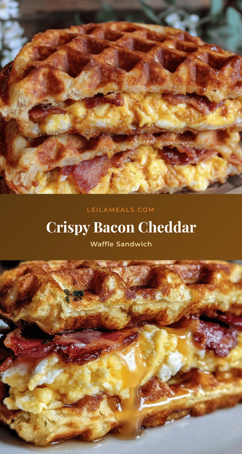 crispy bacon cheddar waffle breakfast sandwich recipe