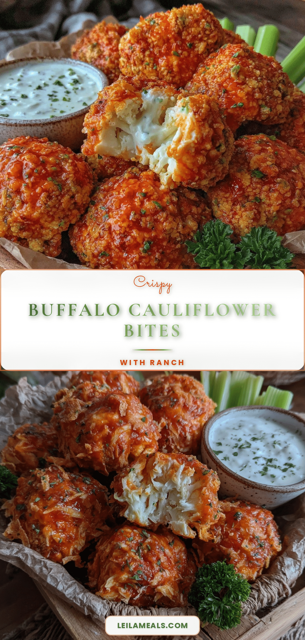 crispy buffalo cauliflower bites recipe