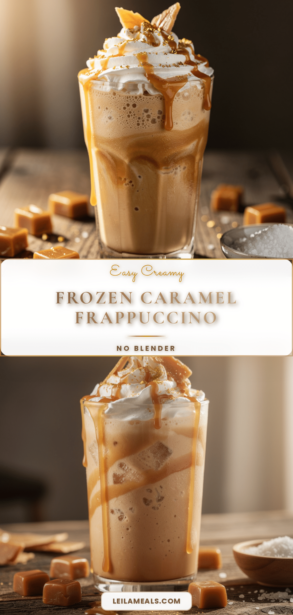 easy frozen caramel frappuccino without blender recipe