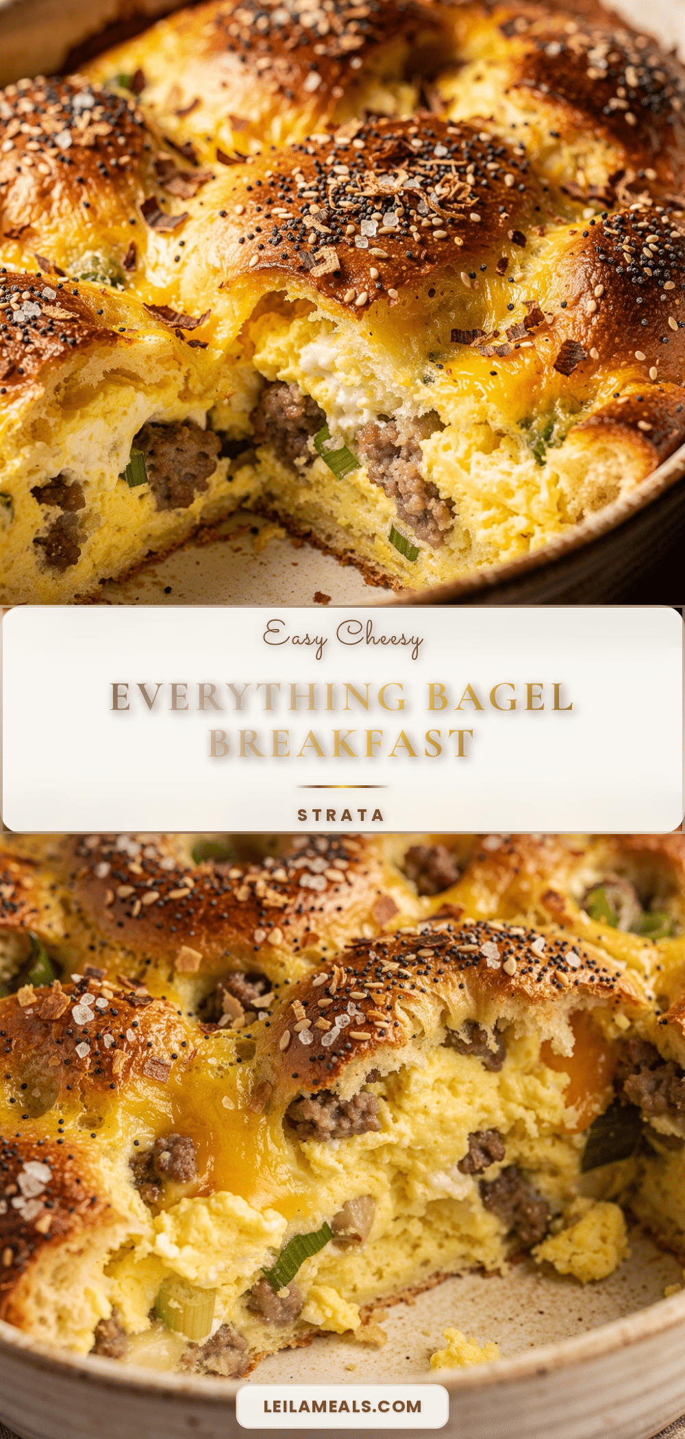 everything bagel breakfast strata recipe