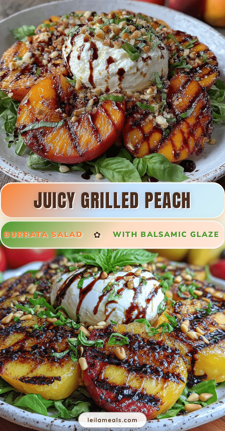fresh grilled peach burrata salad recipe