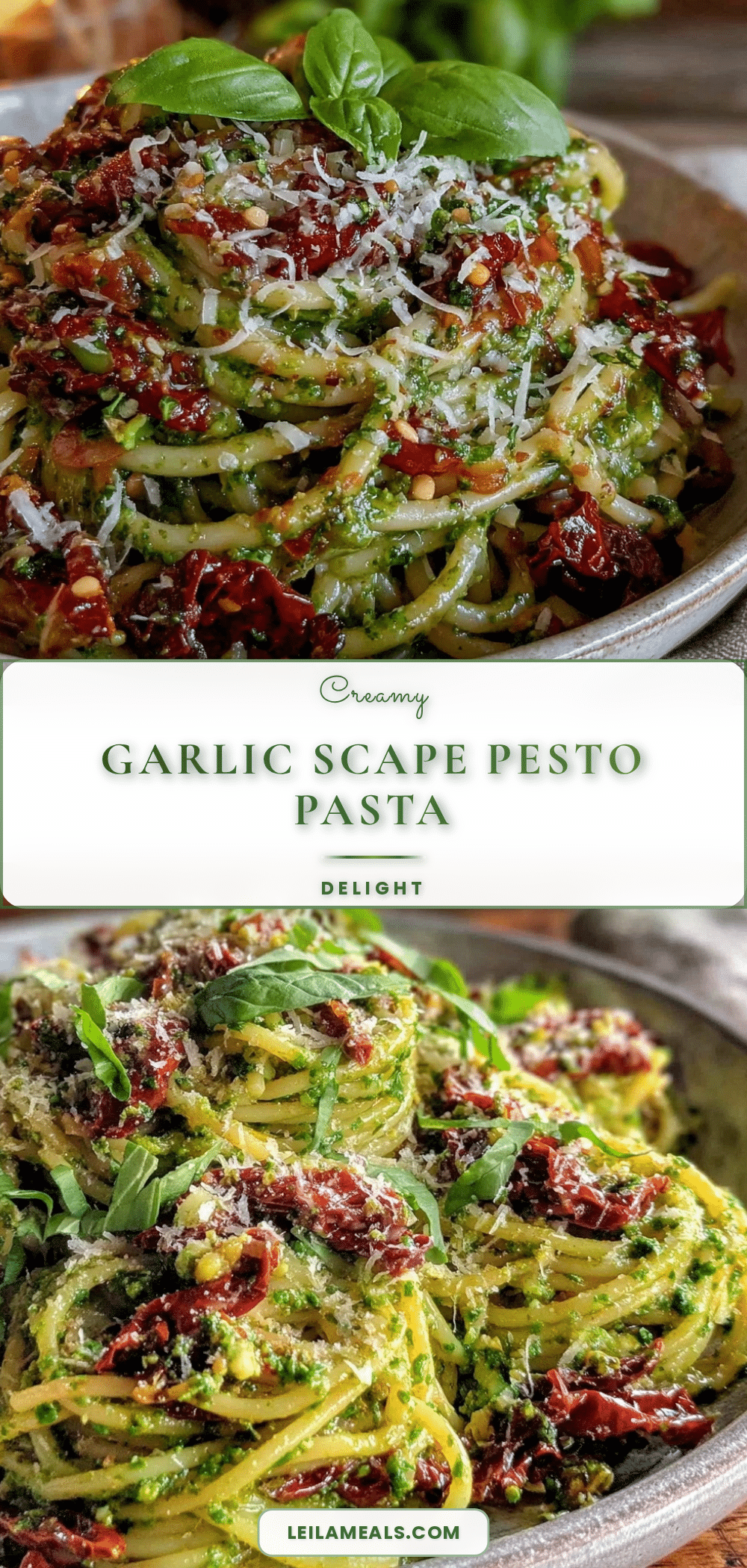 garlic scape pesto pasta recipe