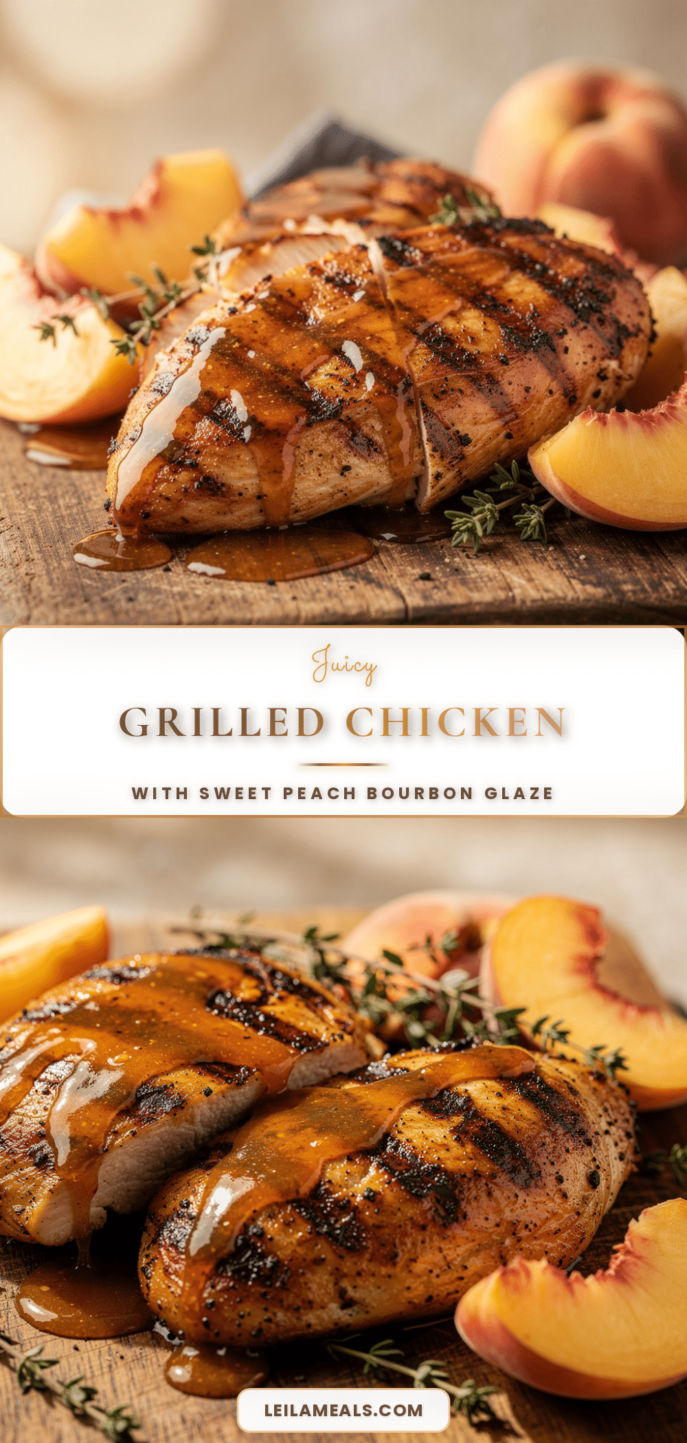 grilled chicken with sweet peach bourbon glaze recipe