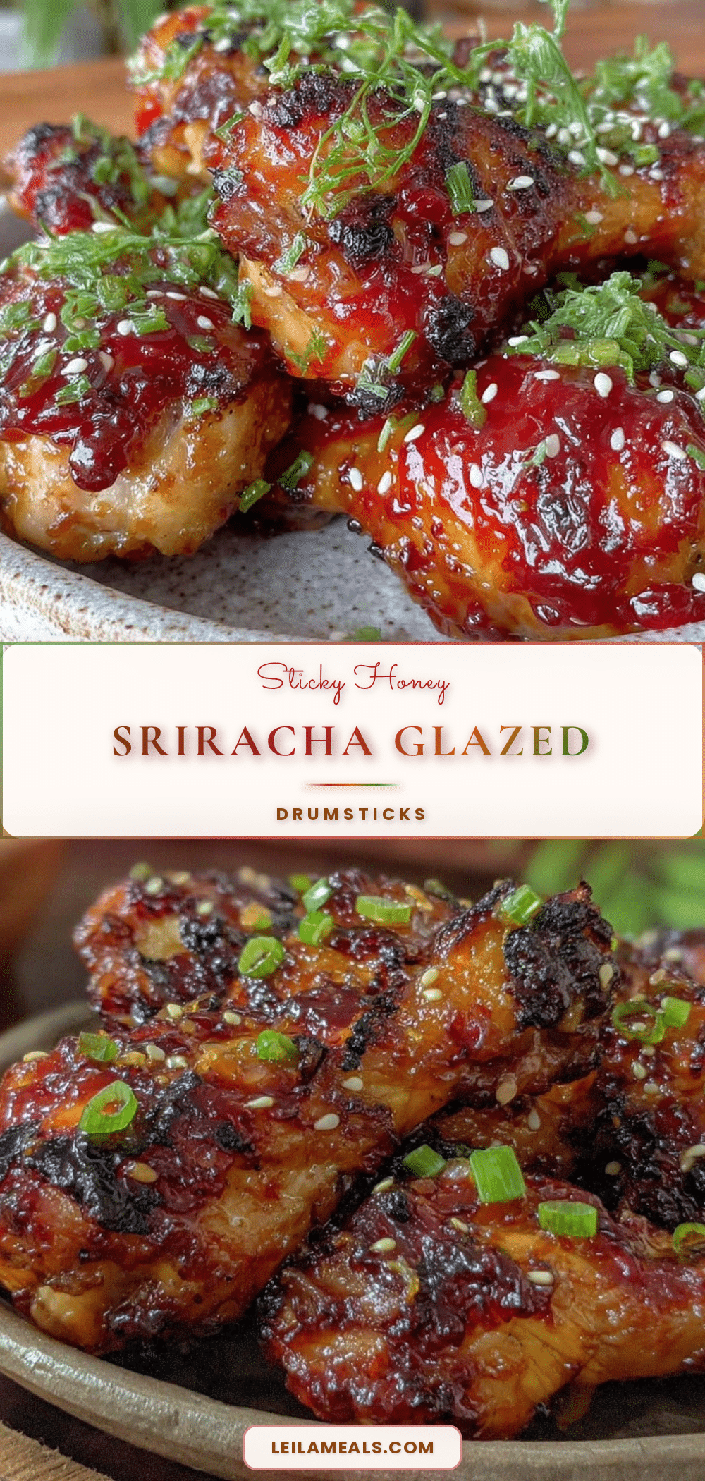 honey-sriracha glazed chicken drumsticks recipe