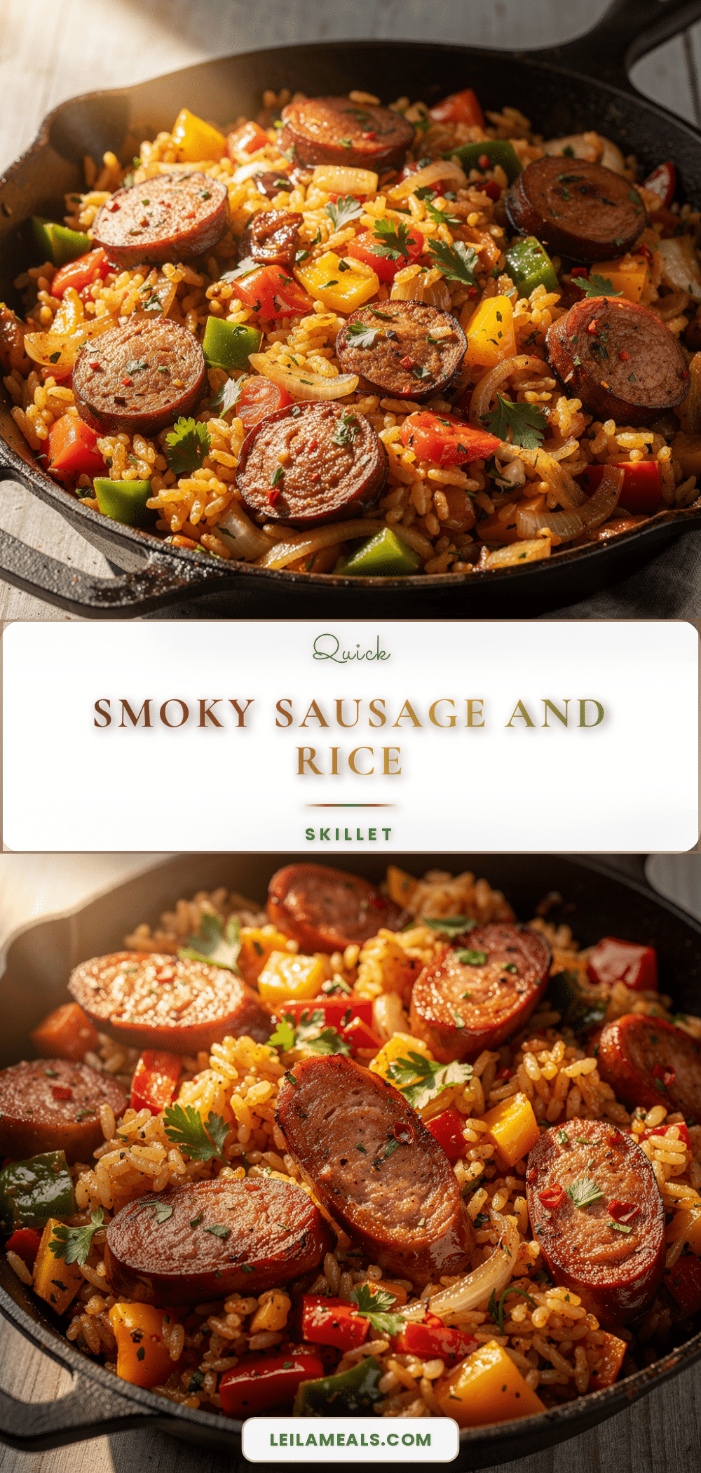 quick smoked sausage and rice skillet recipe recipe