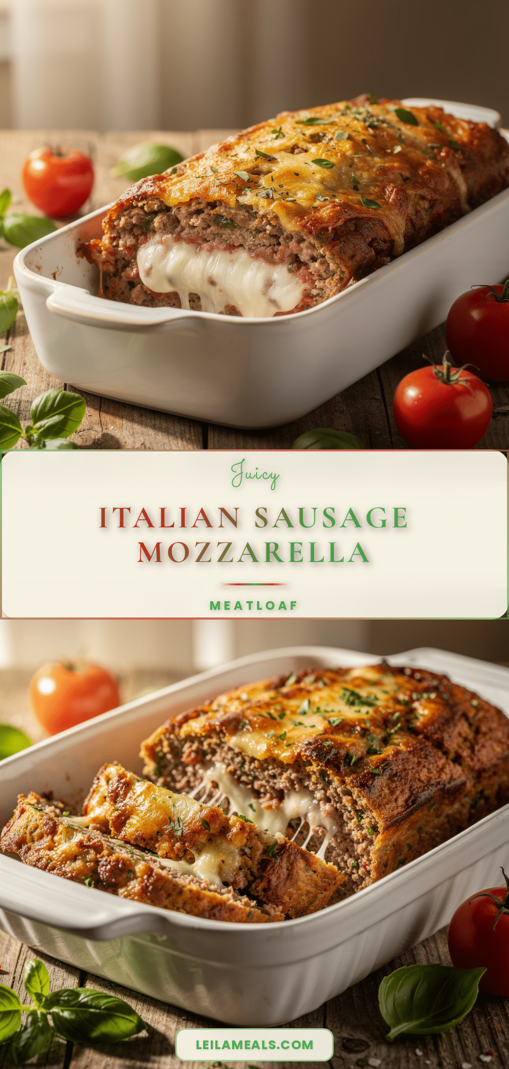 savory meatloaf with italian sausage and mozzarella recipe