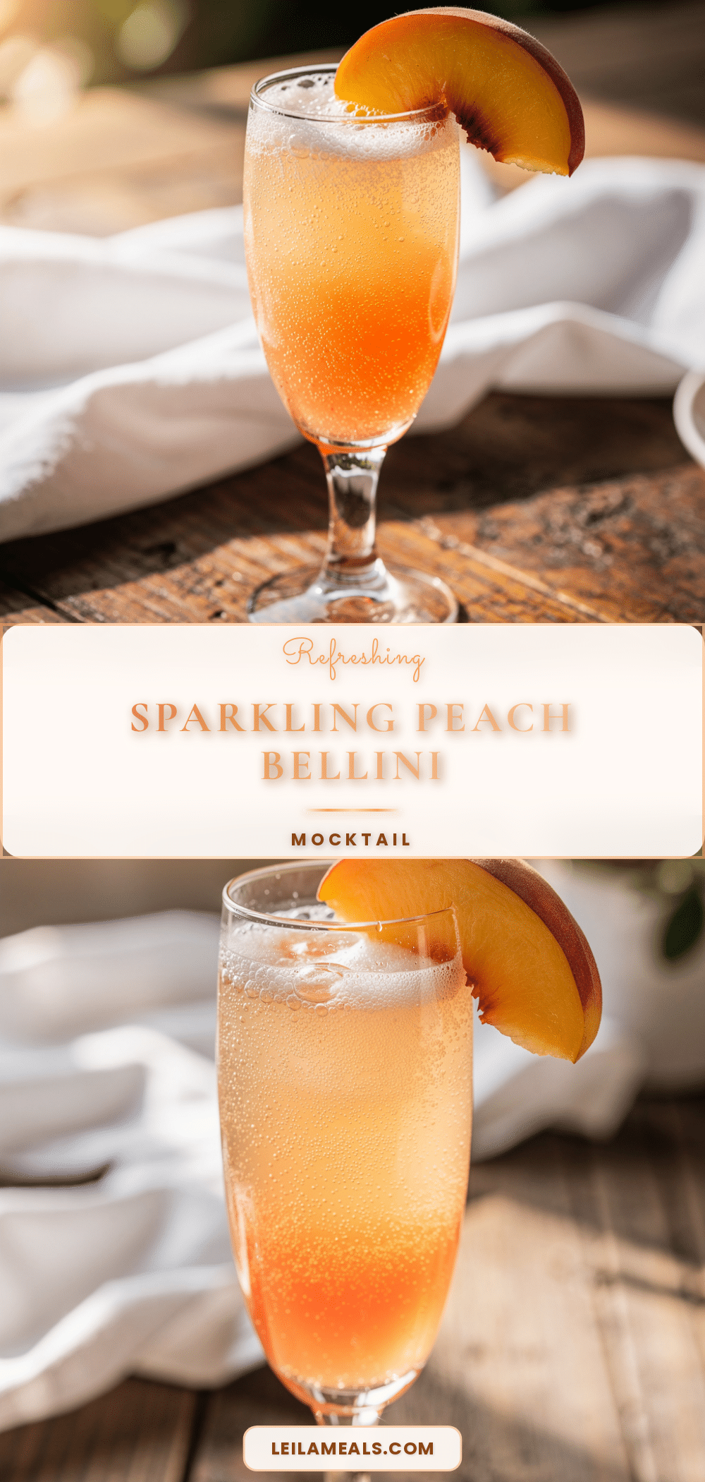 sparkling peach bellini mocktail recipe