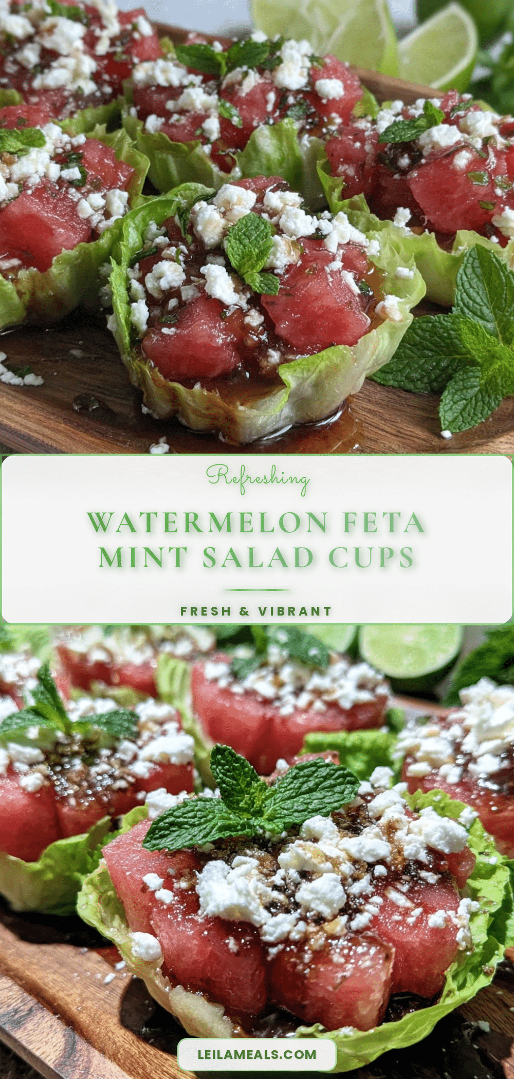watermelon feta mint salad cups recipe