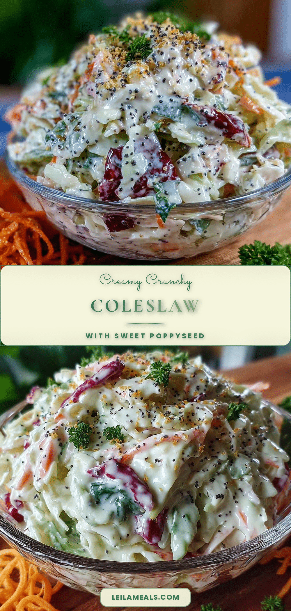 creamy coleslaw with poppyseed dressing recipe