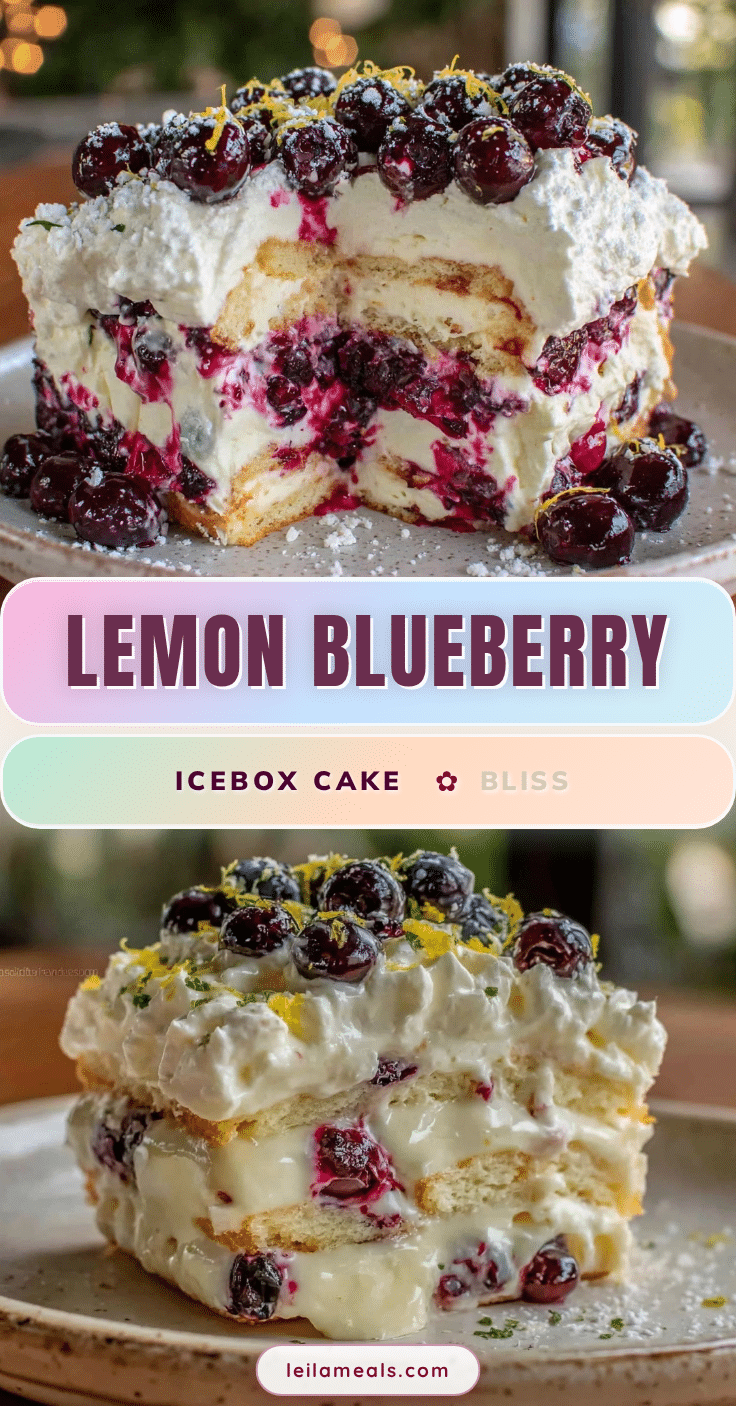 creamy lemon blueberry icebox cake recipe