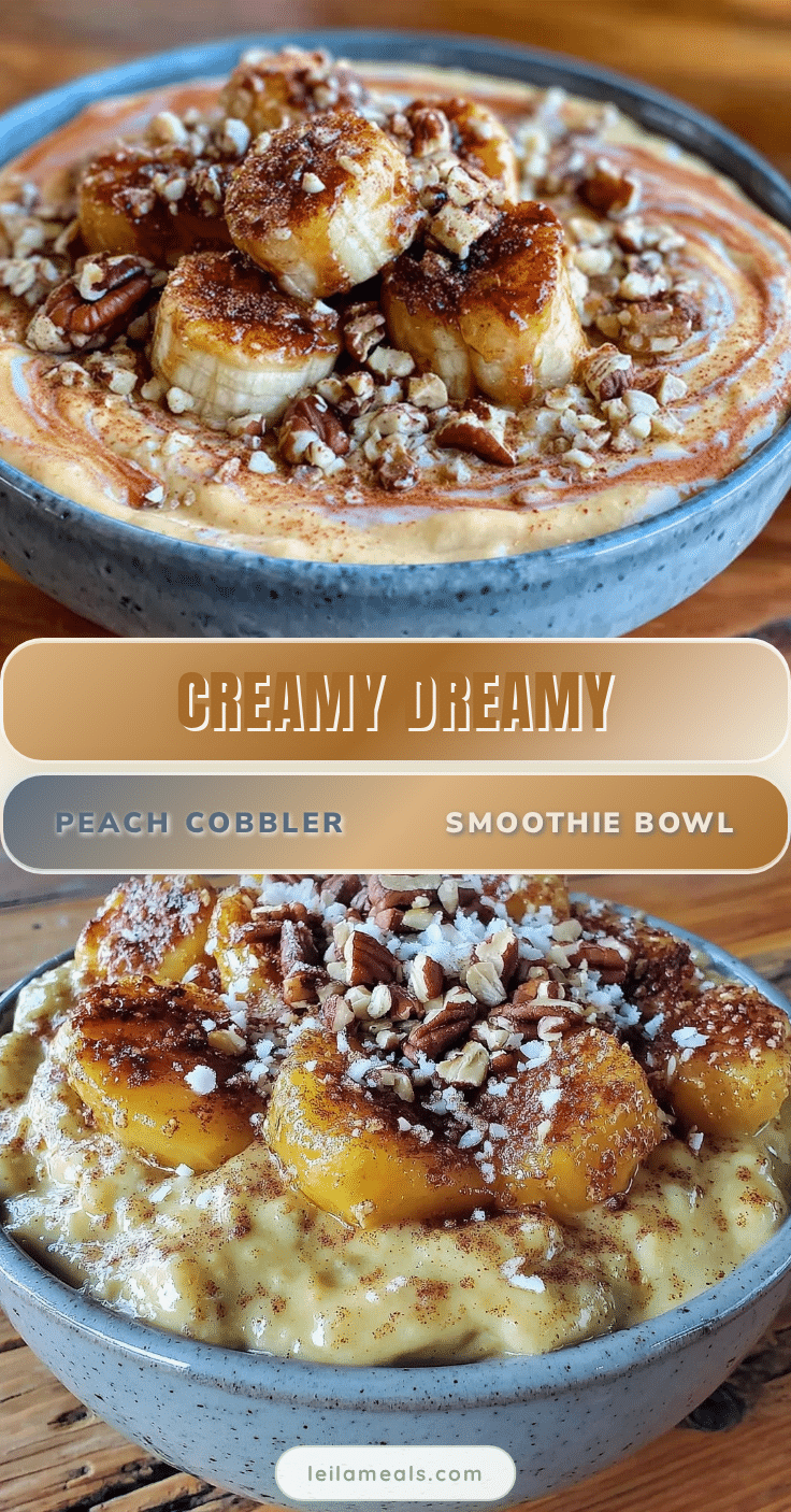 creamy peach cobbler smoothie bowl recipe
