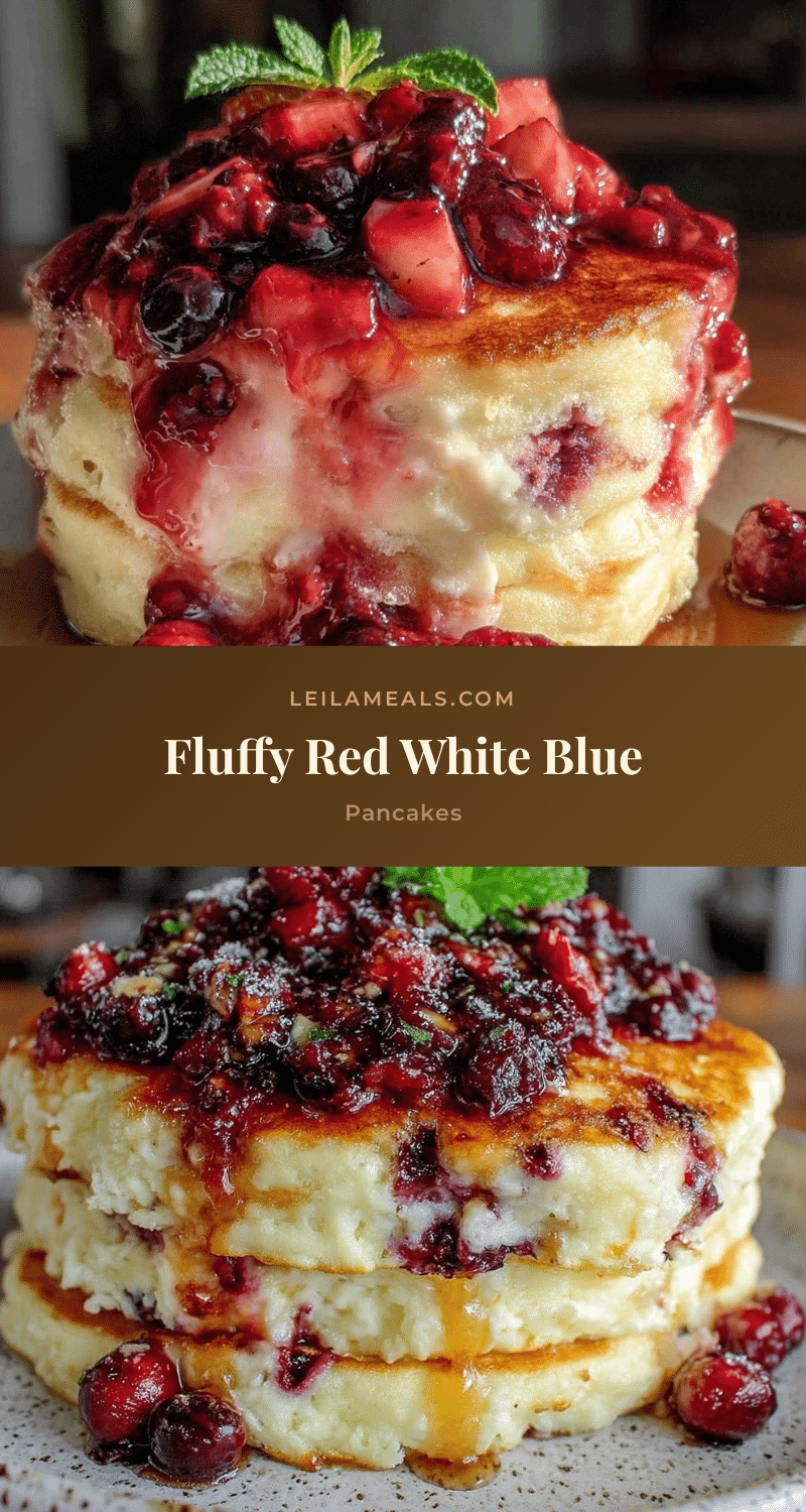 fluffy red white and blue pancakes recipe
