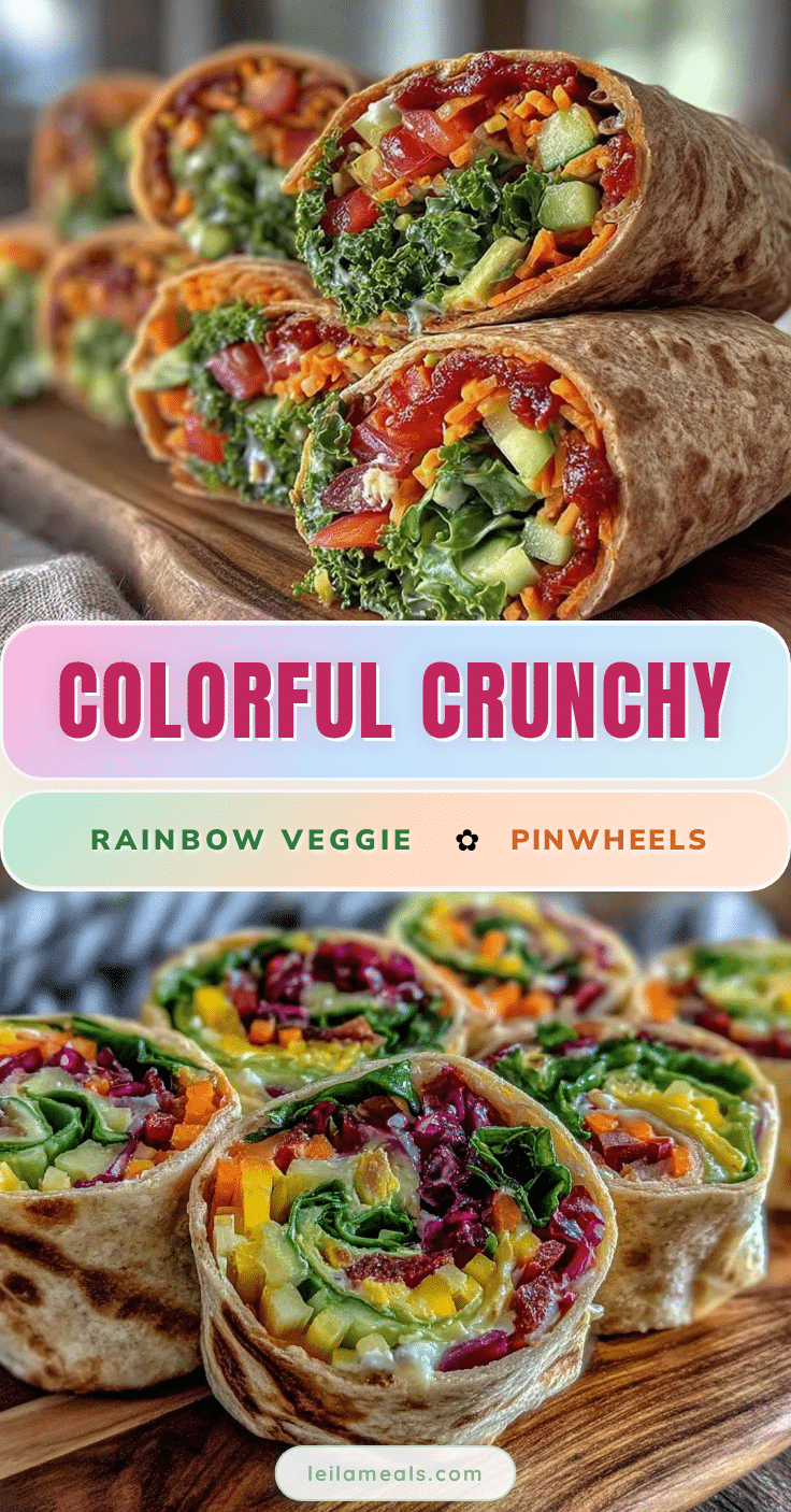 fresh rainbow veggie pinwheel wraps recipe
