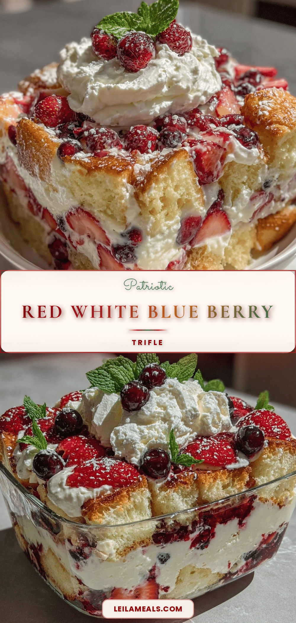 fresh red white and blue berry trifle recipe