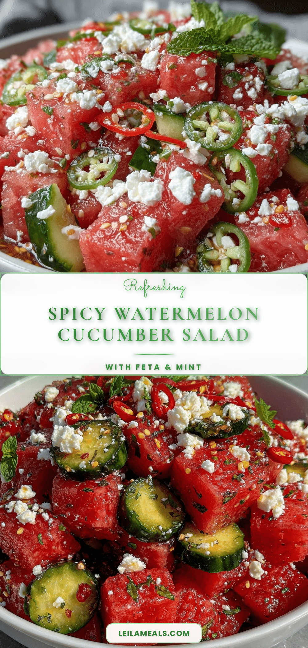fresh spicy watermelon cucumber salad recipe