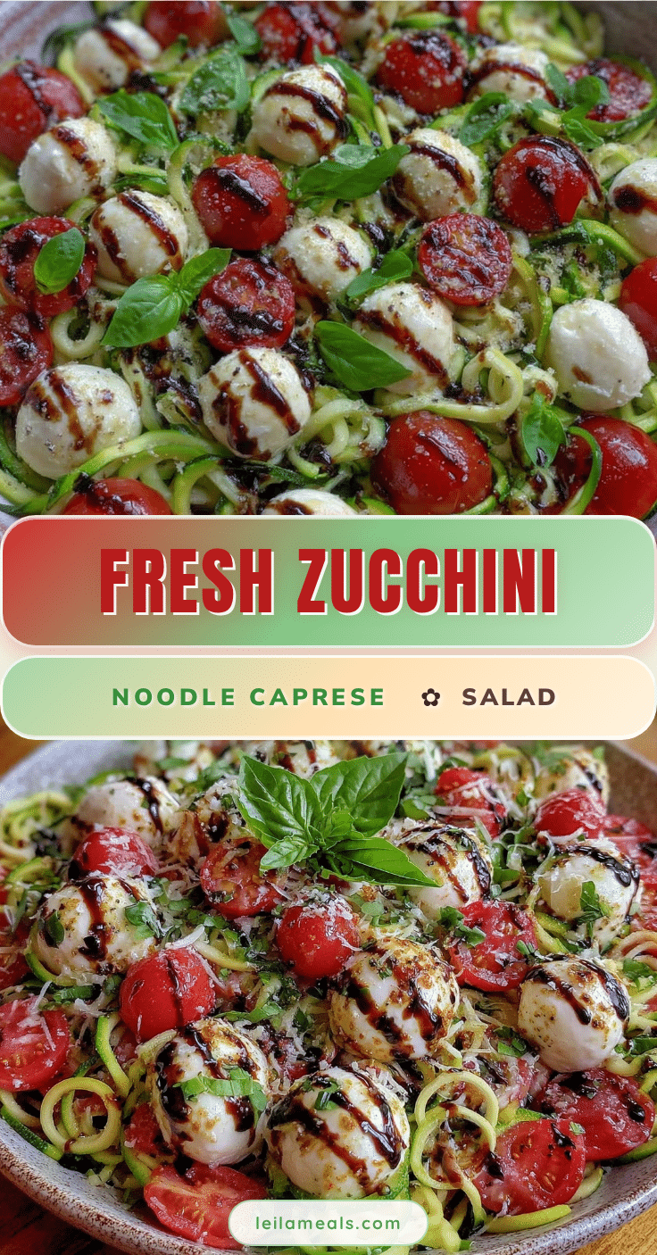 fresh zucchini noodle caprese salad recipe