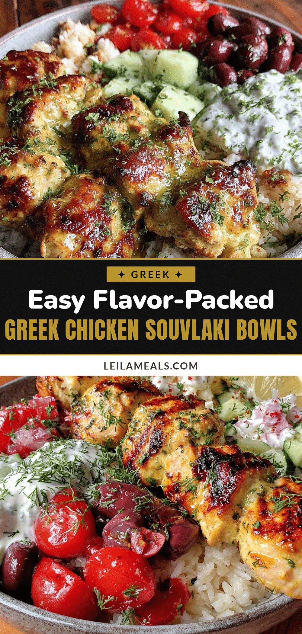 Greek Chicken Souvlaki Bowls recipe