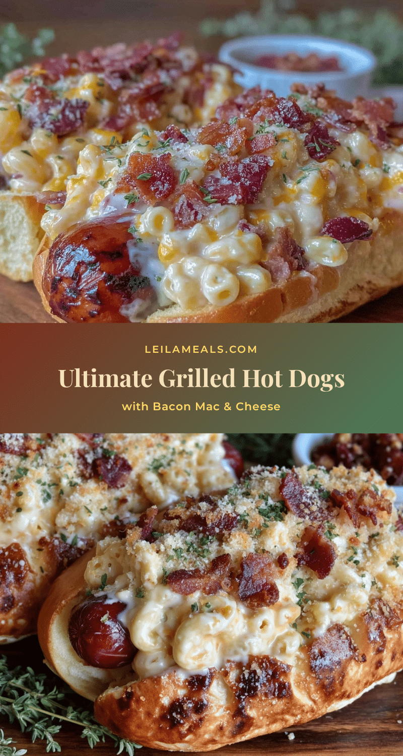 grilled hot dogs with bacon mac cheese recipe