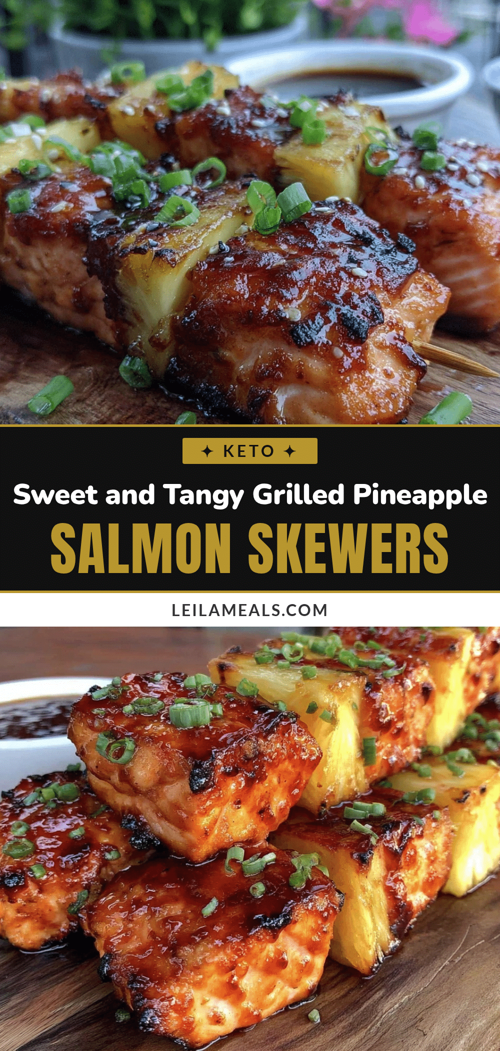 grilled pineapple teriyaki salmon skewers recipe