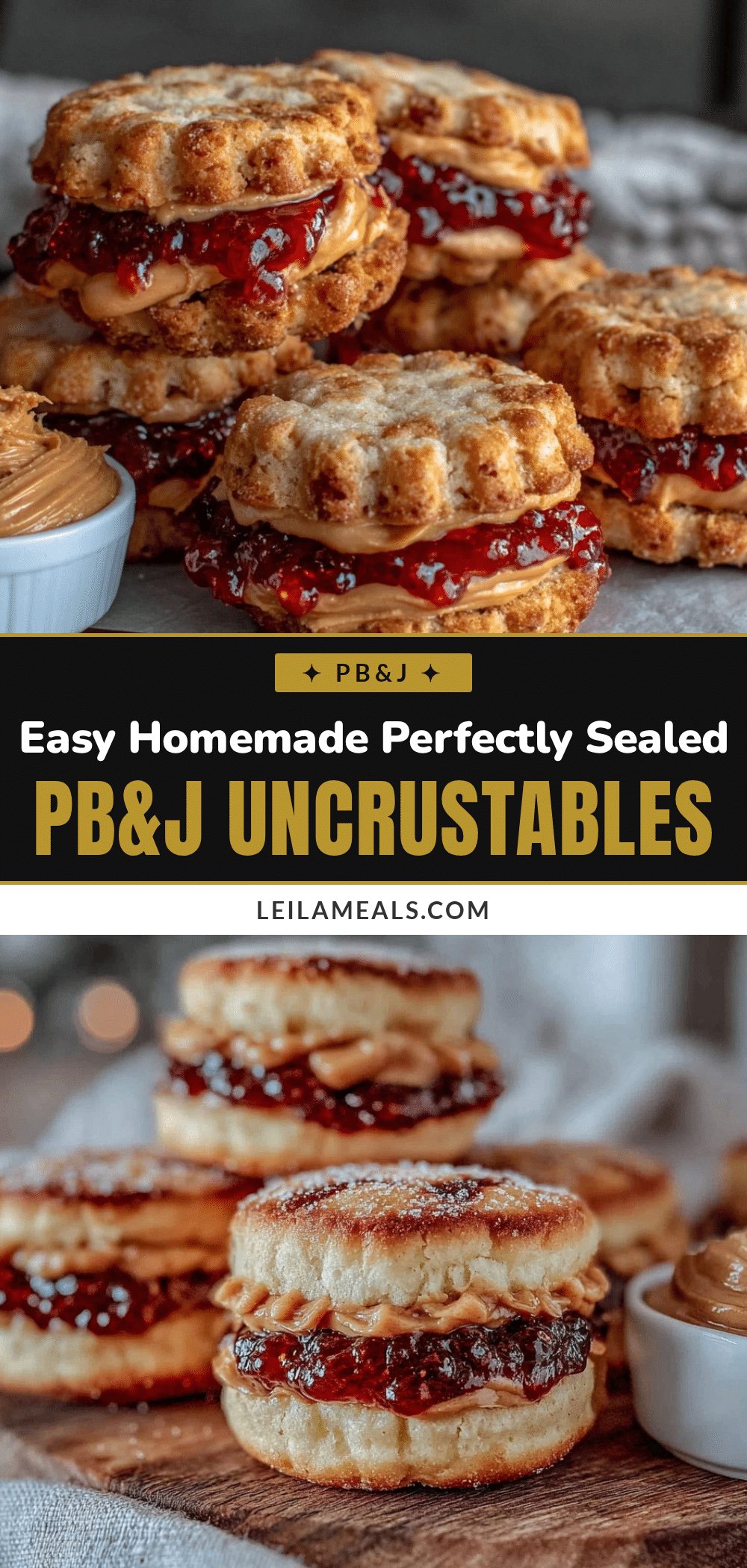 homemade uncrustables peanut butter & jelly sandwiches recipe