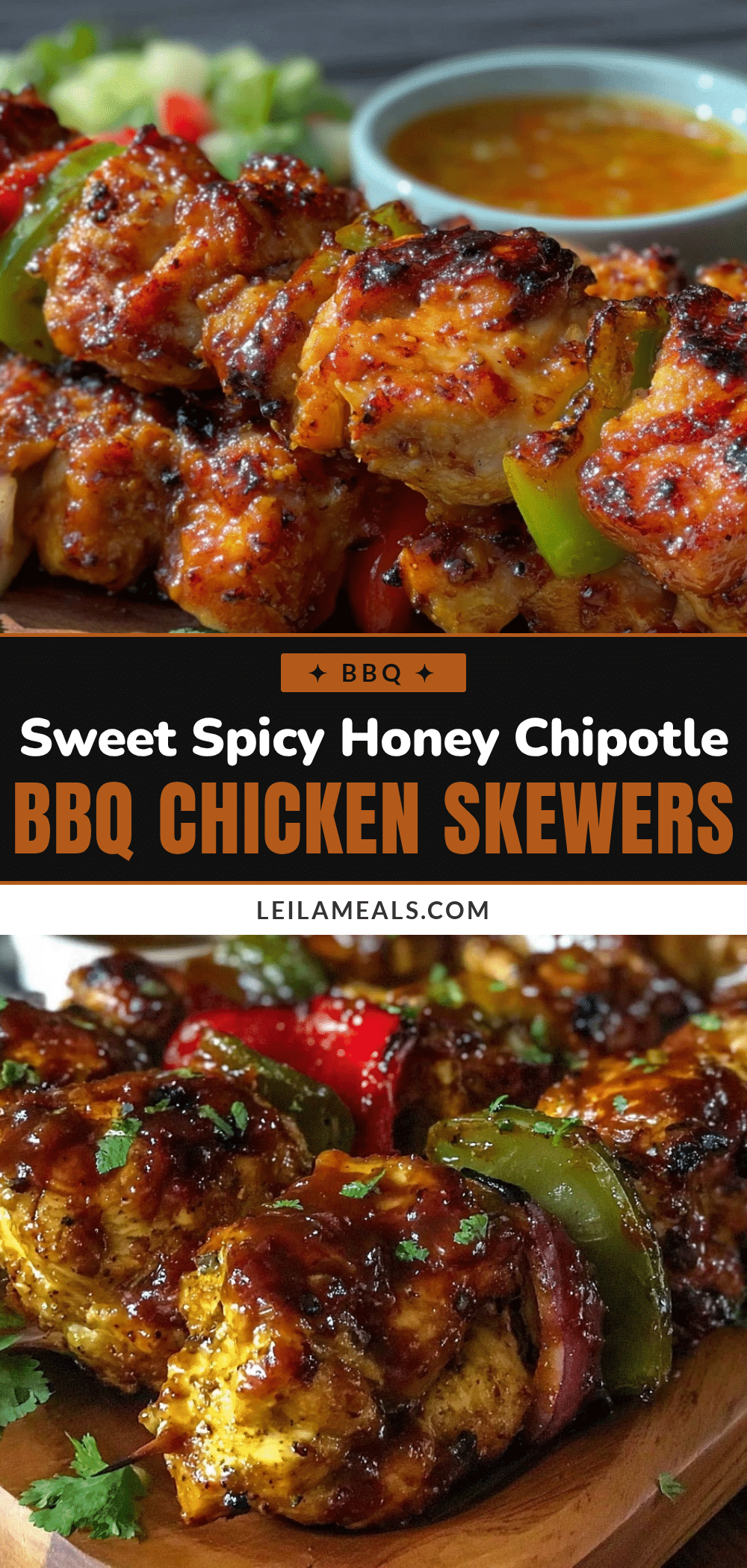 honey chipotle bbq chicken skewers recipe