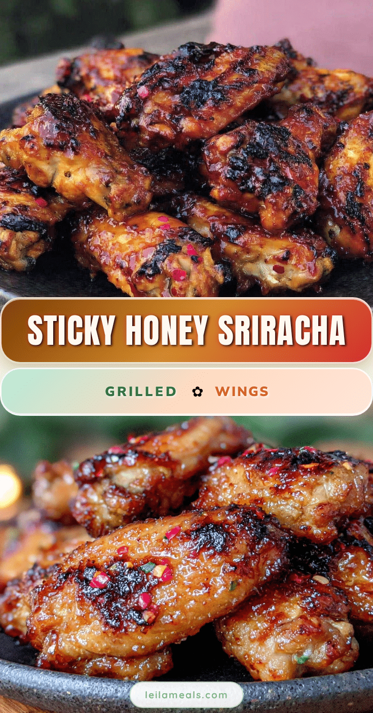 honey sriracha glazed grilled chicken wings recipe