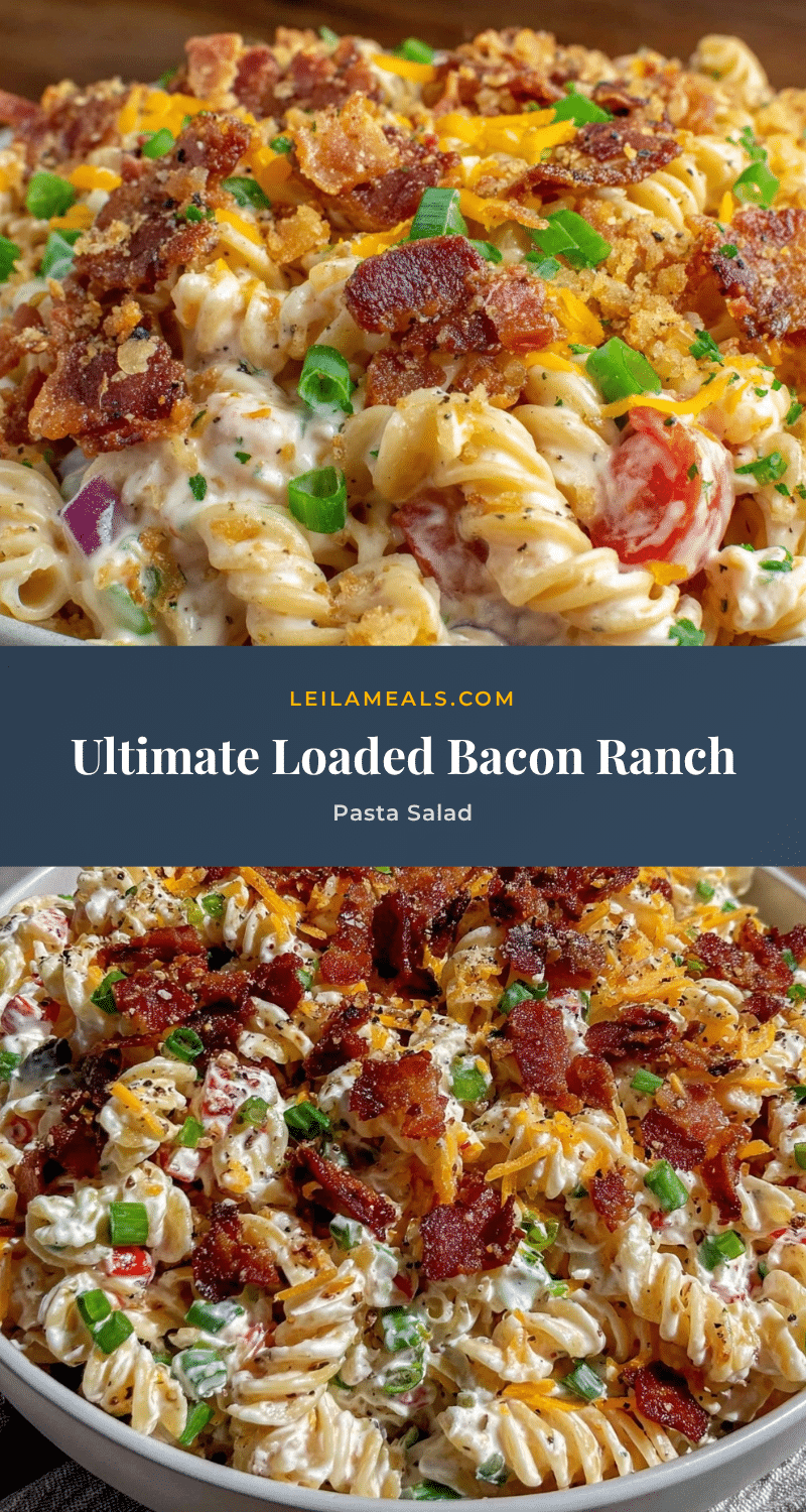 loaded bacon ranch pasta salad recipe