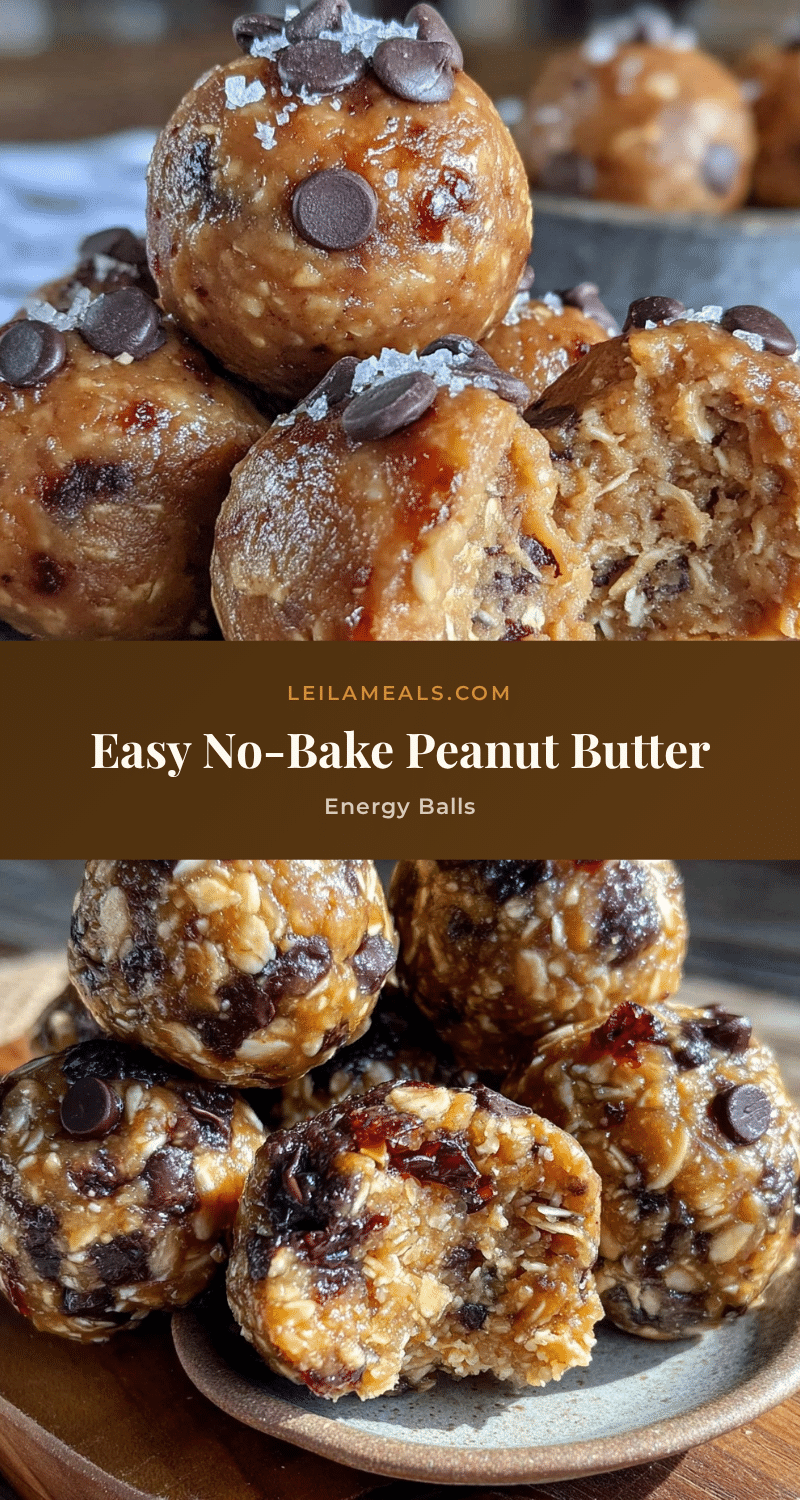 no-bake peanut butter chocolate chip energy balls recipe