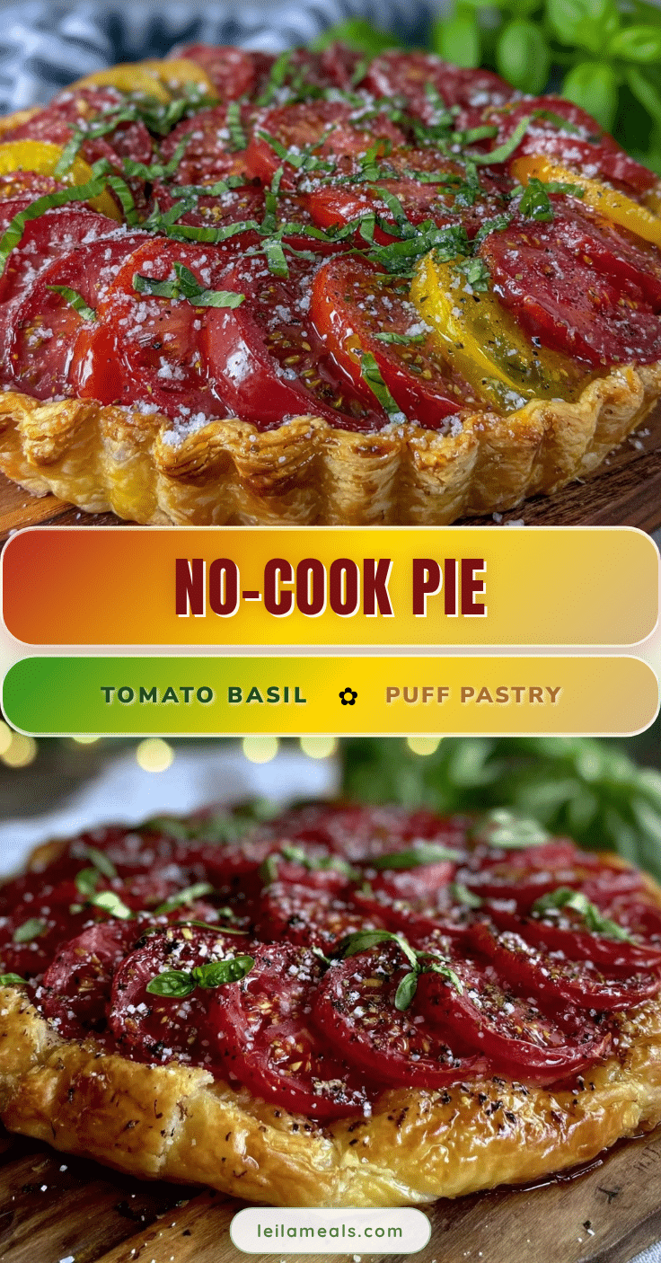no-cook tomato basil puff pastry pie recipe