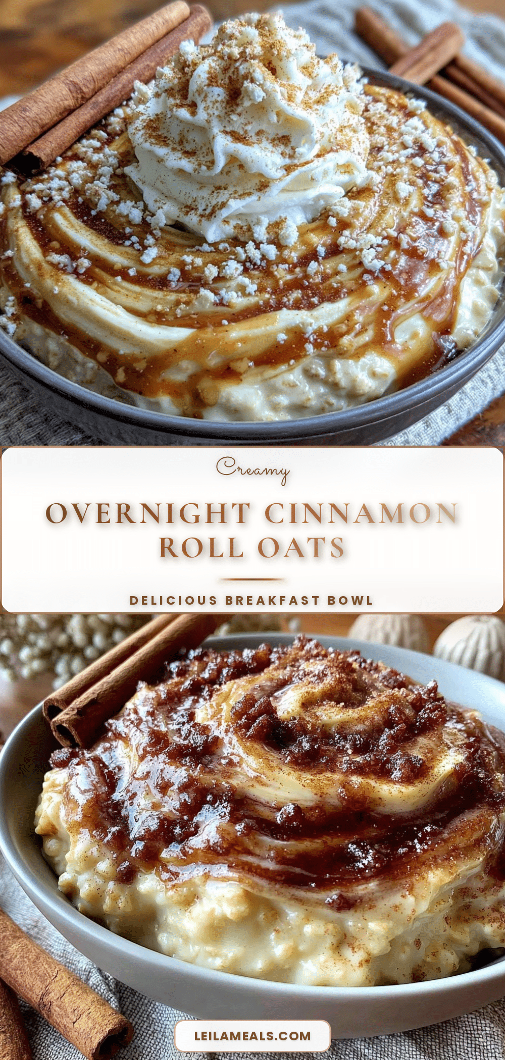overnight cinnamon roll oats recipe