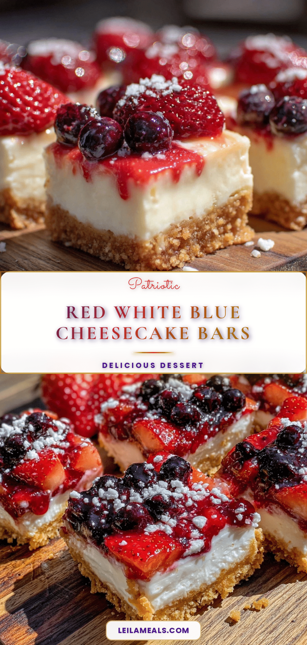 red white and blue cheesecake bars recipe