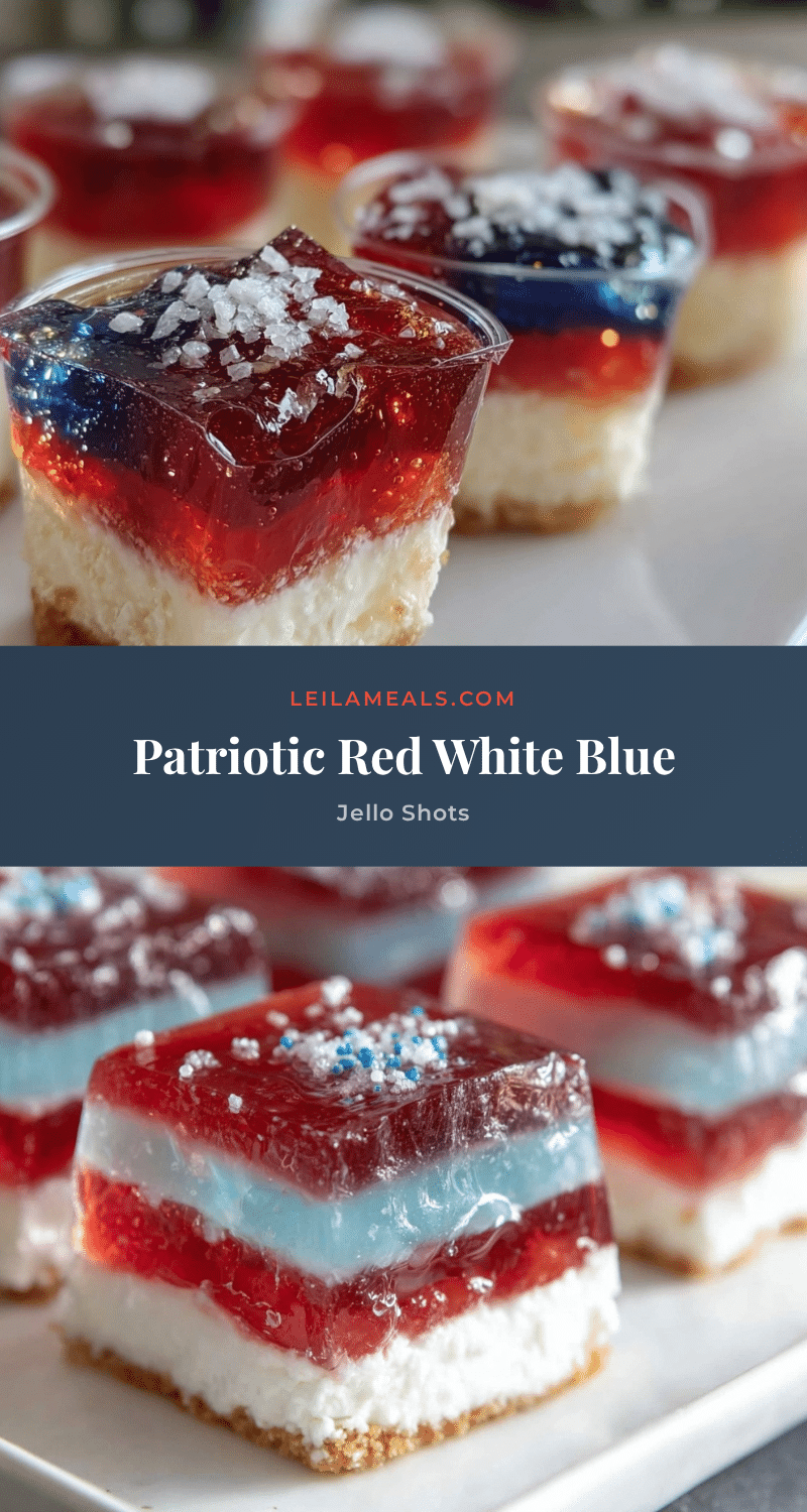 red white and blue layered jello shots recipe