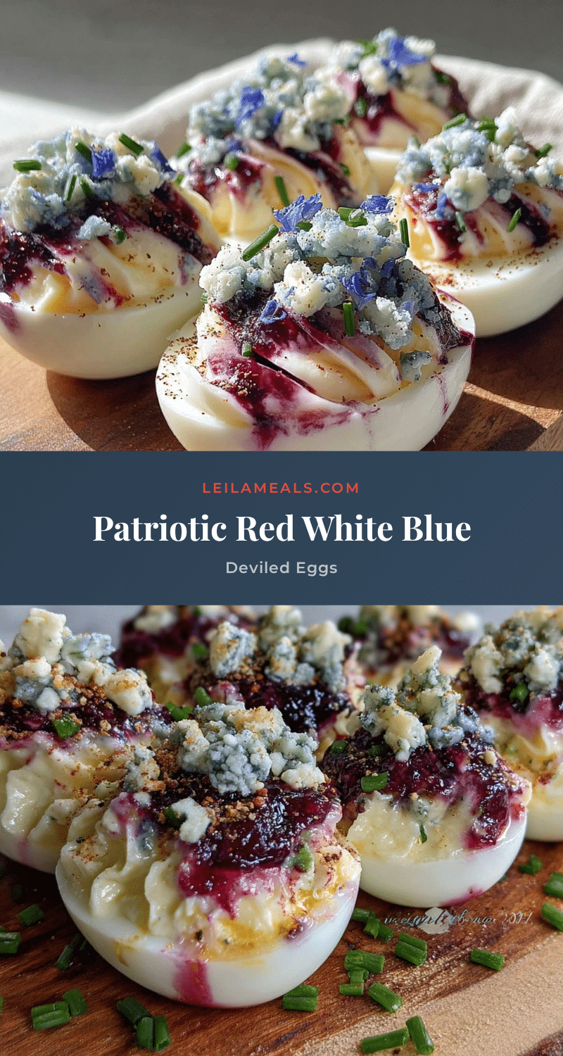 red white blue deviled eggs recipe
