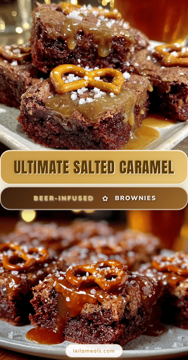 salted caramel pretzel beer-infused brownies recipe