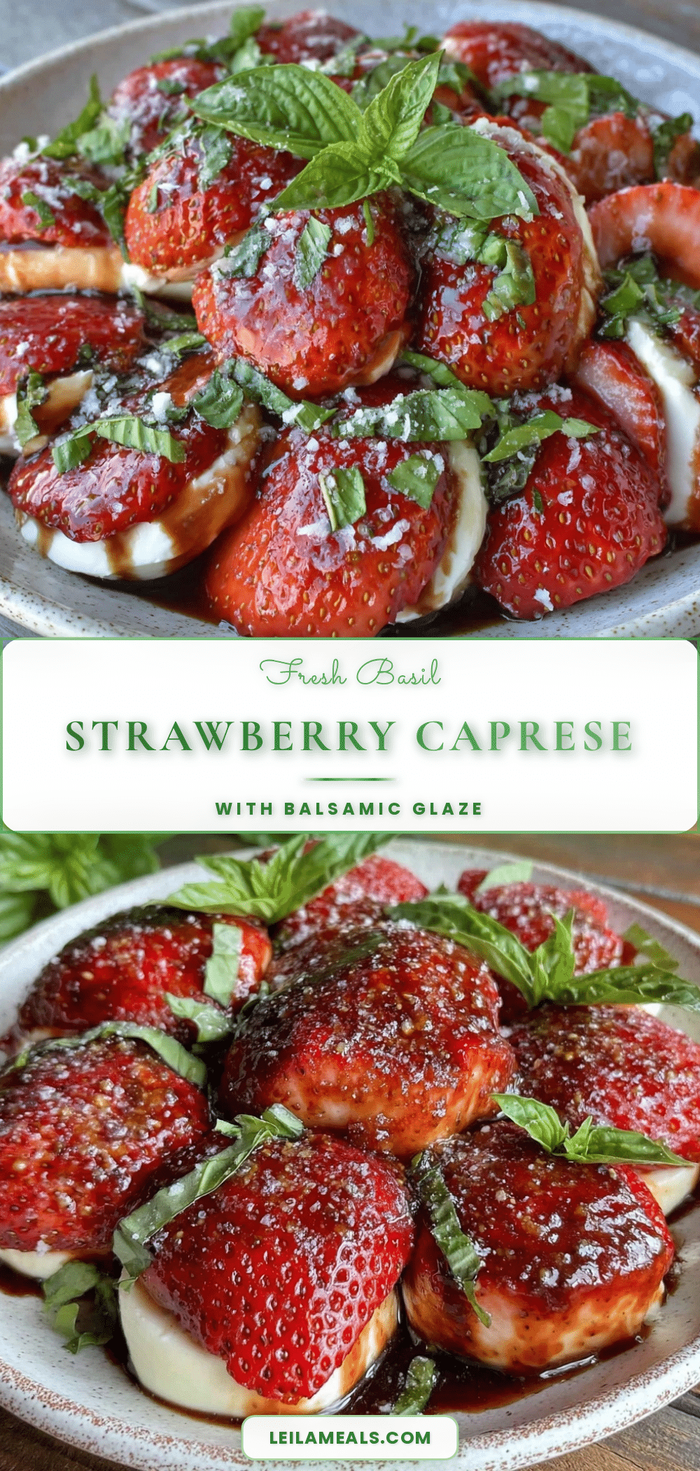 Balsamic Glazed Strawberry Caprese Salad recipe