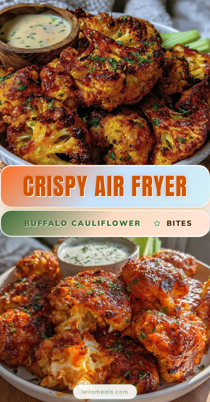 crispy air fryer buffalo cauliflower bites recipe