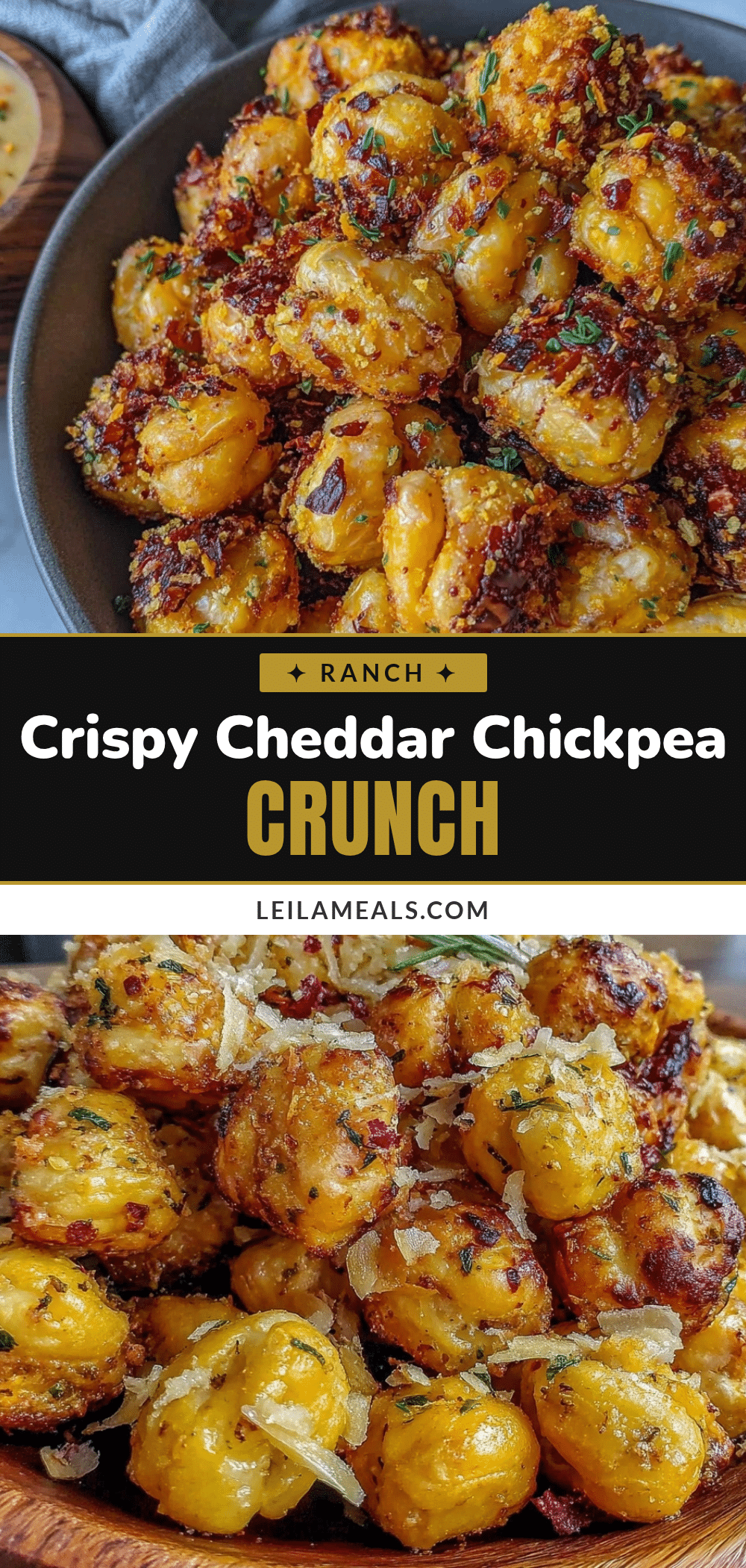 crispy cheddar ranch chickpea snack mix recipe