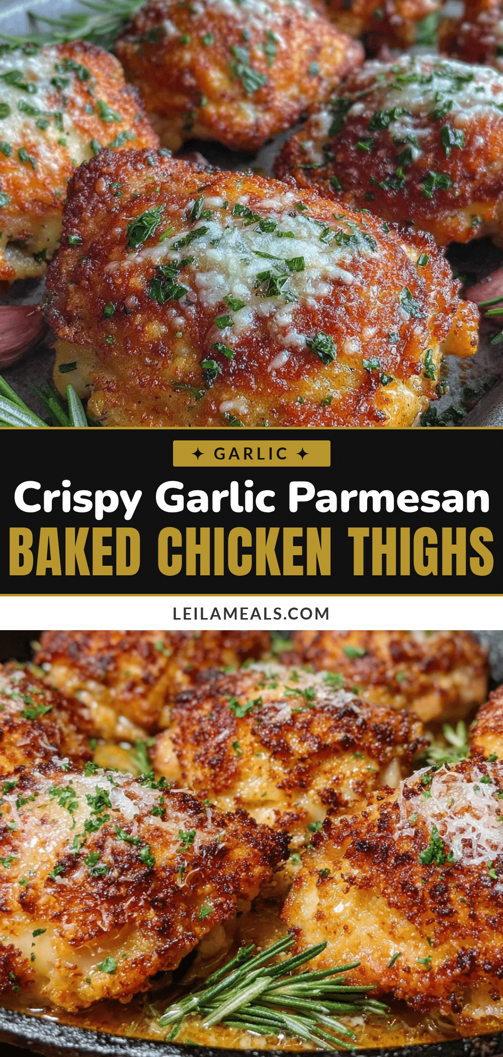crispy garlic parmesan baked chicken thighs recipe