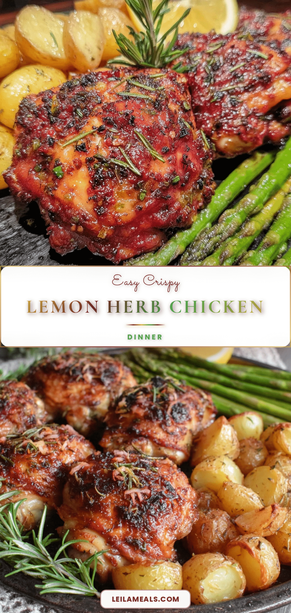 crispy sheet pan lemon herb chicken recipe